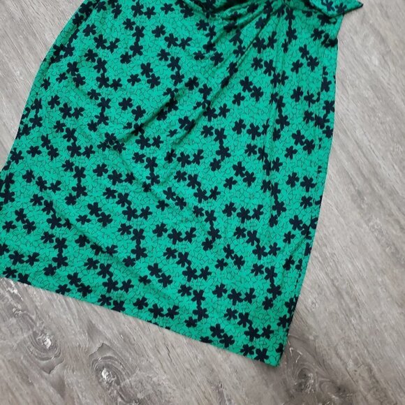 Diane Von Furstenburg Faux Wrap Dress Sz 4 Green - Picture 6 of 7